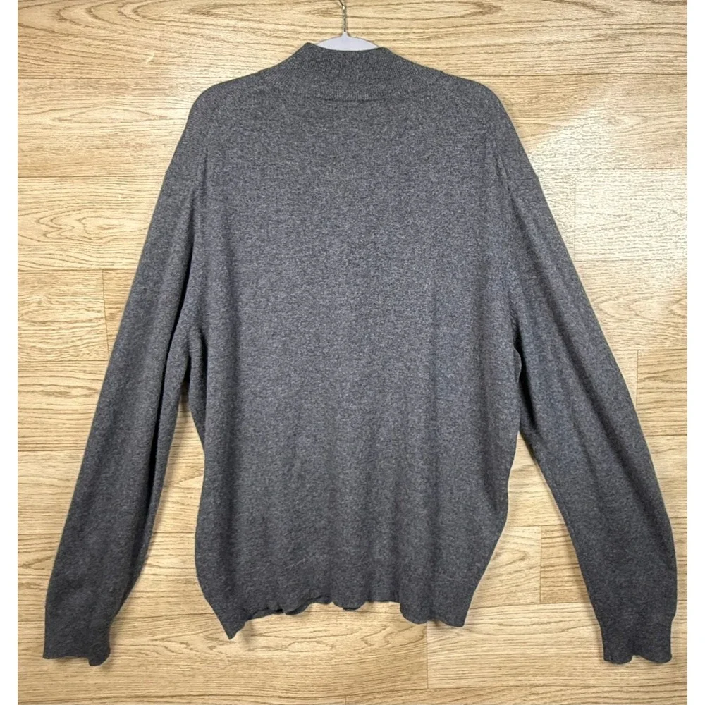Jos. A. Bank 100% Cashmere Gray Quarter Zip Sweater Men's Large  Mock Neck
